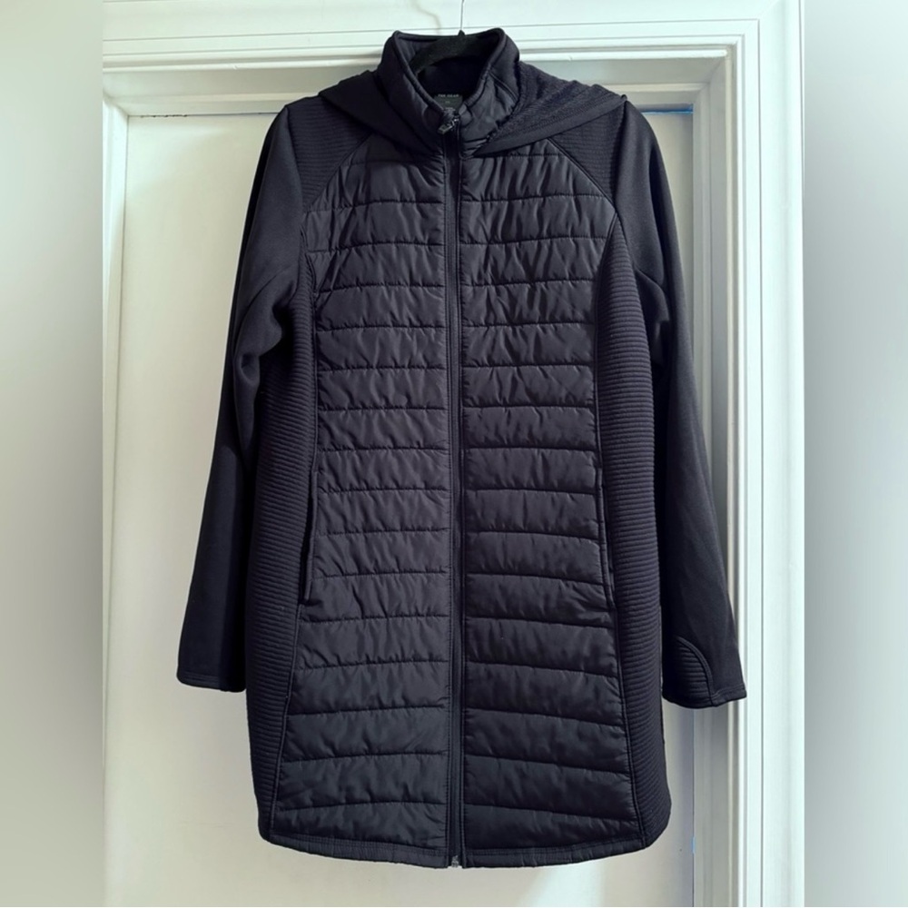 Women's Tek Gear® Hooded Long Mixed-Media Jacket Black Size XXL - Picture 4 of 8